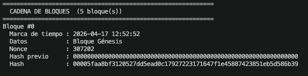 Bloque génesis minado