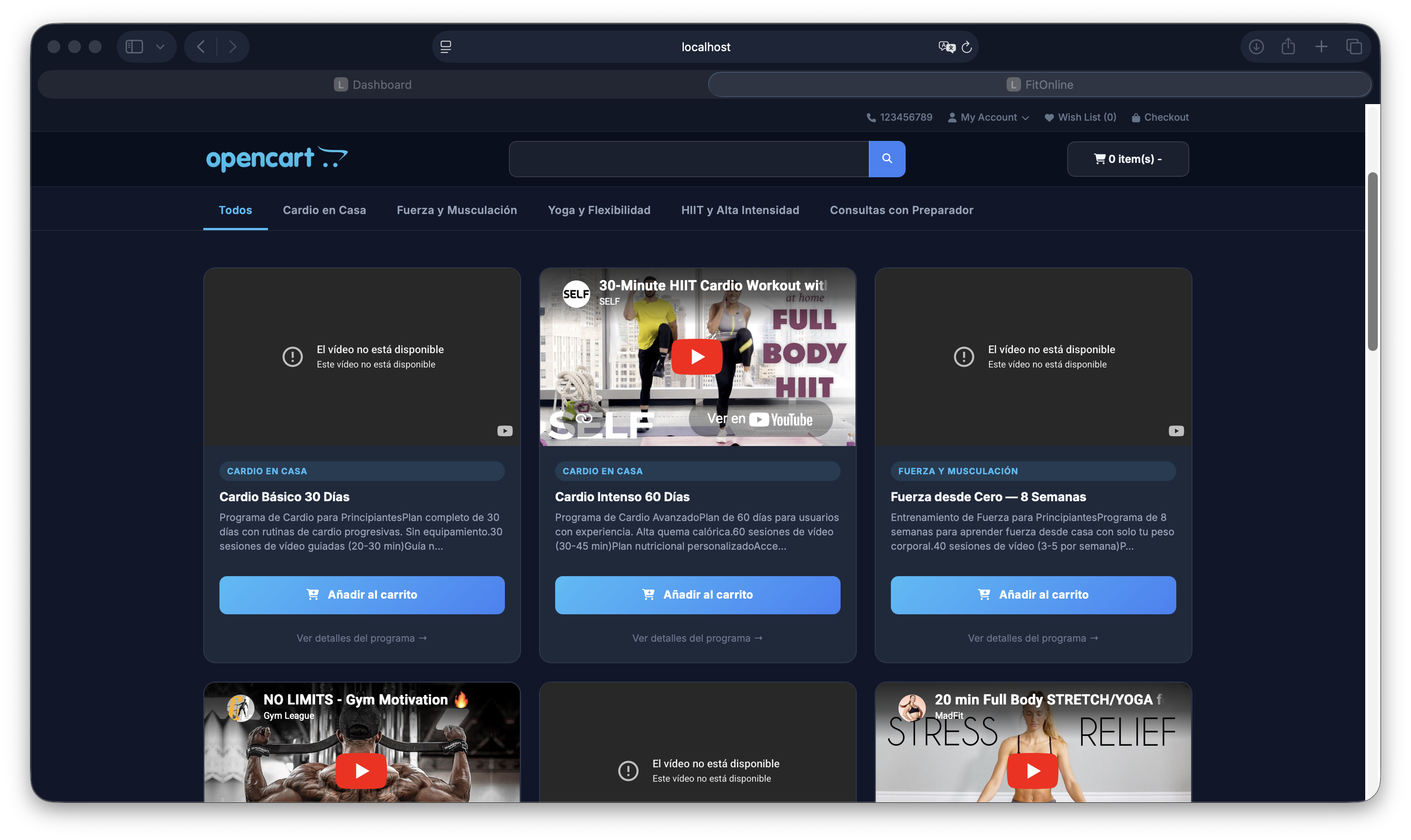 Catálogo de productos