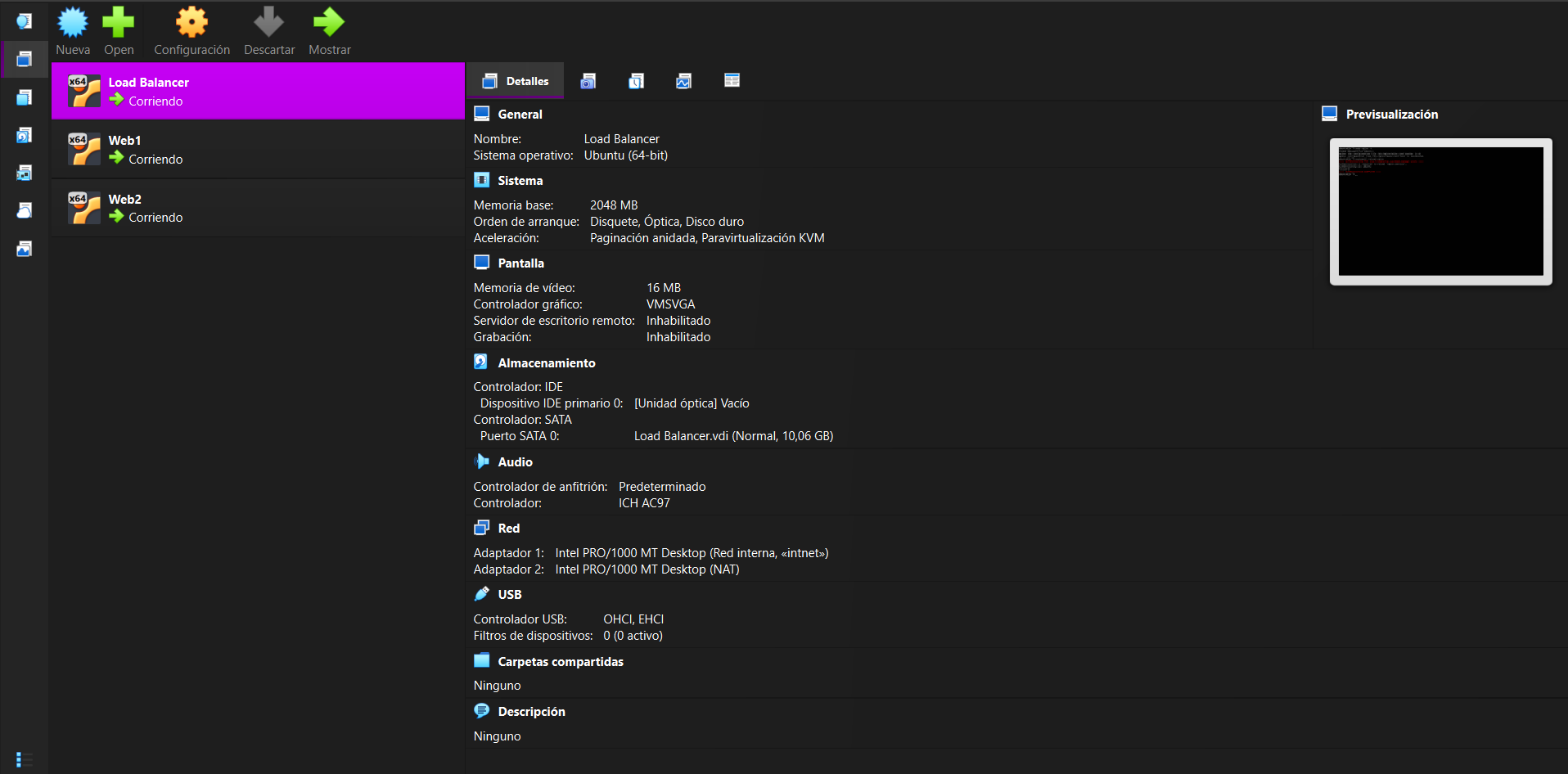 Configuración de red en VirtualBox
